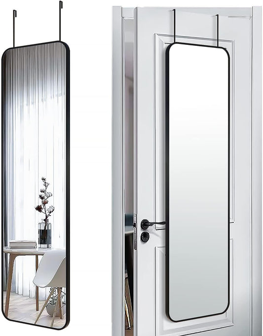 SCWF-GZ 47x14 Full Length Mirror Over the Door Hang or Wall Mounted Black