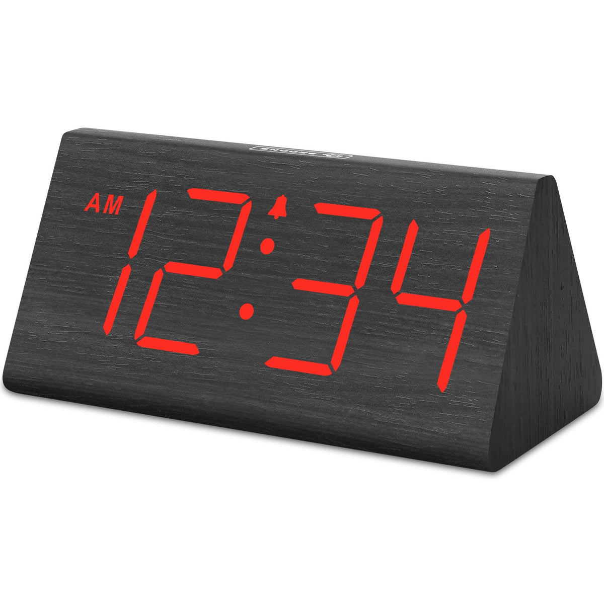 DreamSky Wooden Digital Alarm Clock for Bedroom Living Room, Large Numbers
