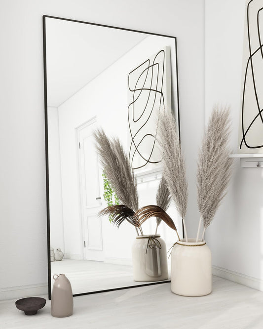 Koonmi 71"x30" Floor Mirror Full Length, Large Black Mirror