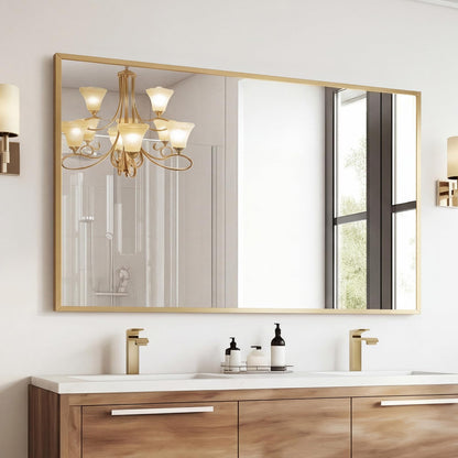 Sweetcrispy 24"x 36" Arched Gold Bathroom Mirrors for Wall