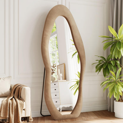 Full Length Mirror, 63"x24" Wavy Full Body Mirror Flannel