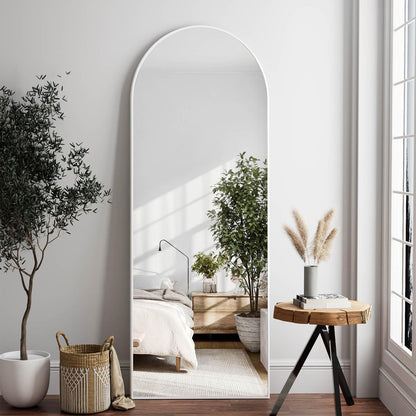 Dewfig Arched Full Length Mirror, 76"x34" Large Floor Mirror, Black