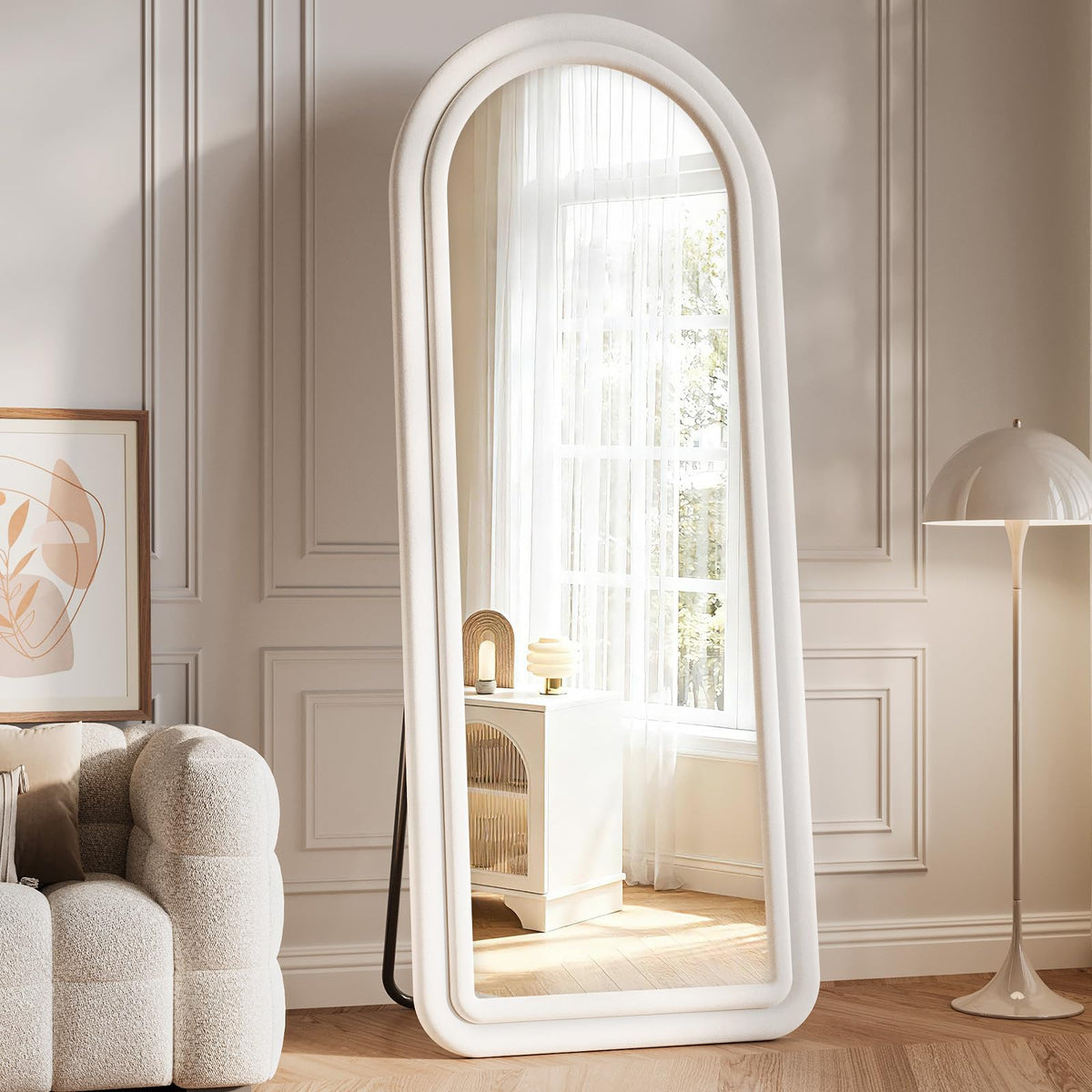 Full Length Mirror, 63"x24" Wavy Full Body Mirror Flannel
