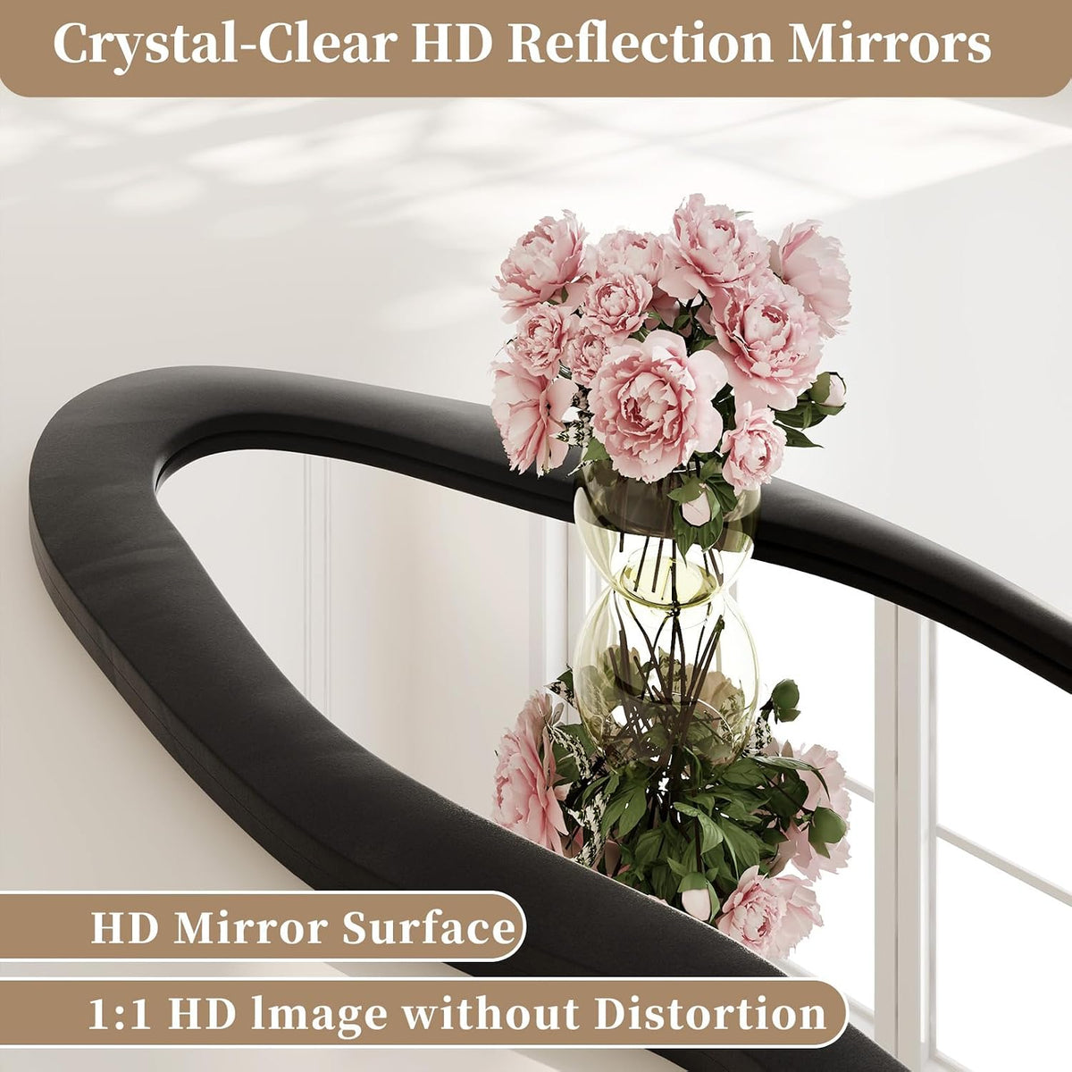 Full Length Mirror, 63"x24" Wavy Full Body Mirror Flannel