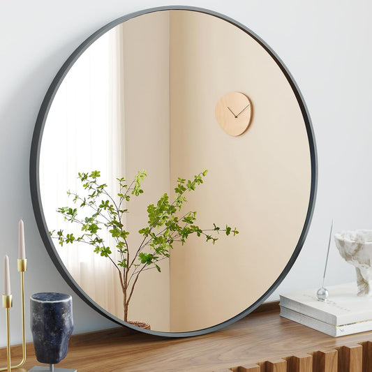Sweetcrispy Round Bathroom Wall Mirror, Vanity Mirror, 20 Inch