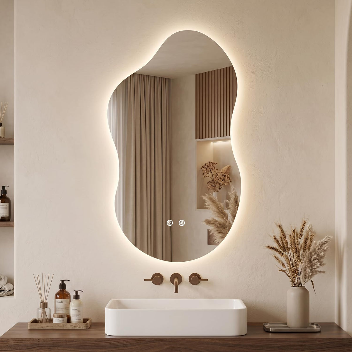 24"x40" Wall Mirror Irregular Mirror for Bathroom Bedroom Entryway