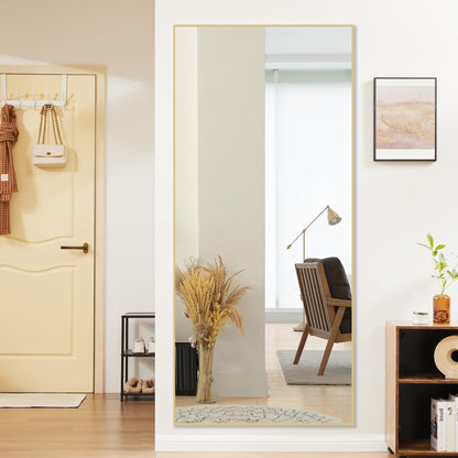 OLIXIS Arched Full Length Mirror with Stand, 60"x16" Full Body Mirror