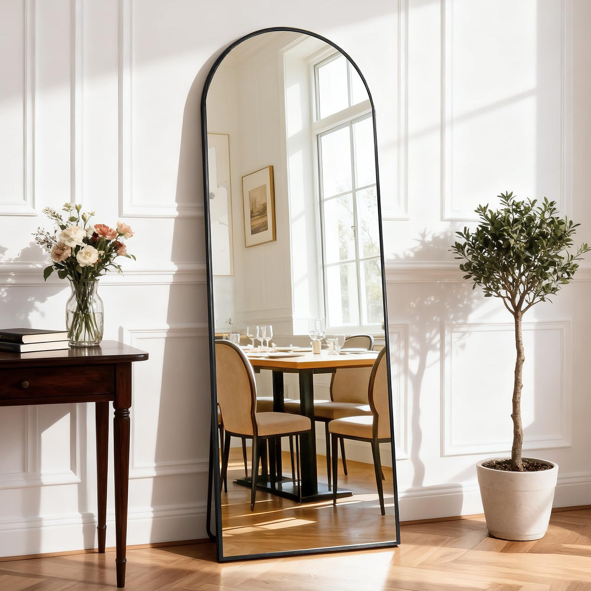 DUMOS 64"x21" Full Length Mirror with Stand, Full Body Floor Mirror