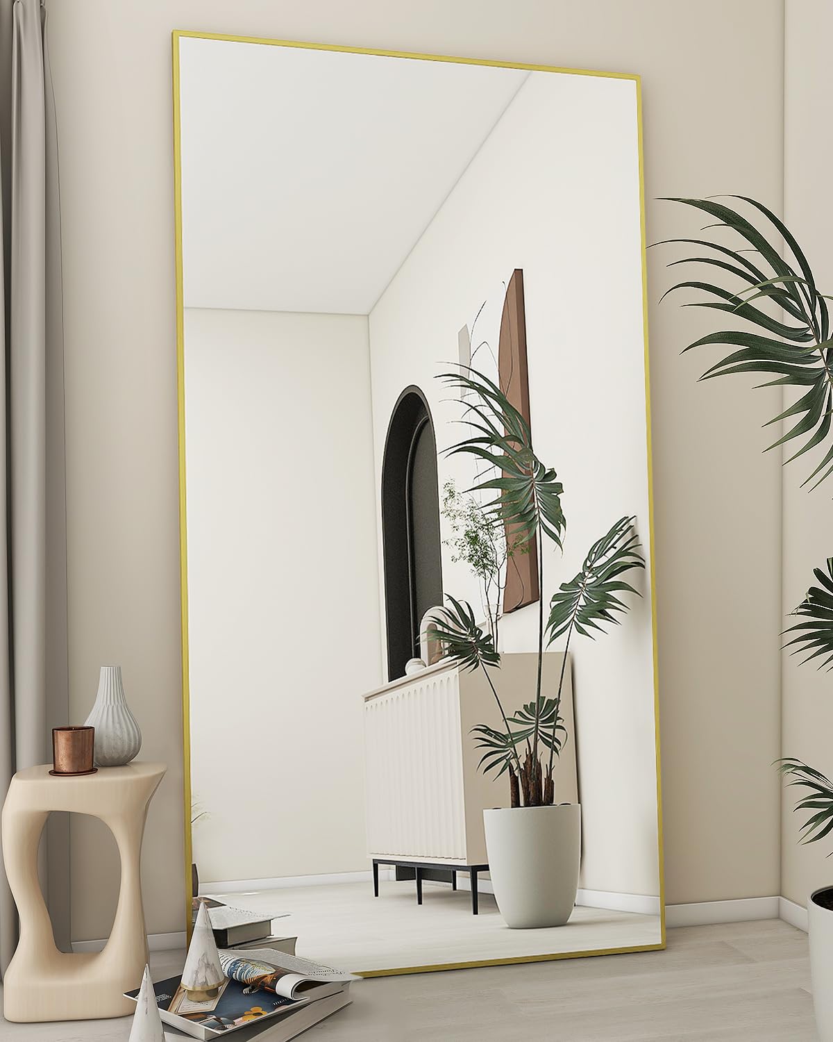 Koonmi 71"x30" Floor Mirror Full Length, Large Black Mirror