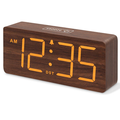 DreamSky Wooden Digital Alarm Clock for Bedroom with Large Numbers