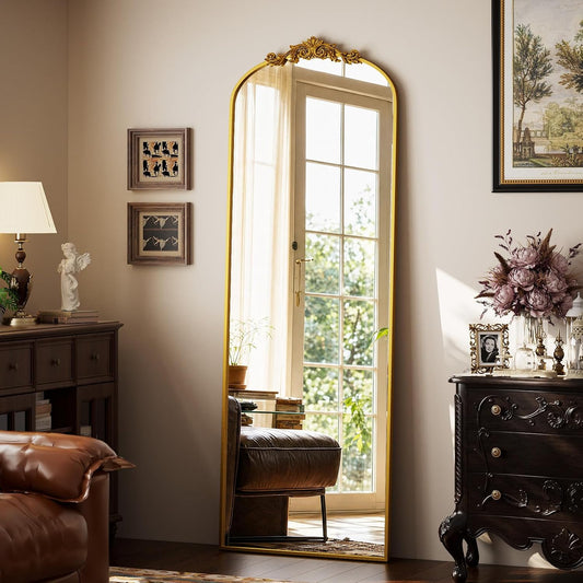 Easly 21"X56" Full Length Mirror Vintage, Gold Arch Mirror for Home Decor