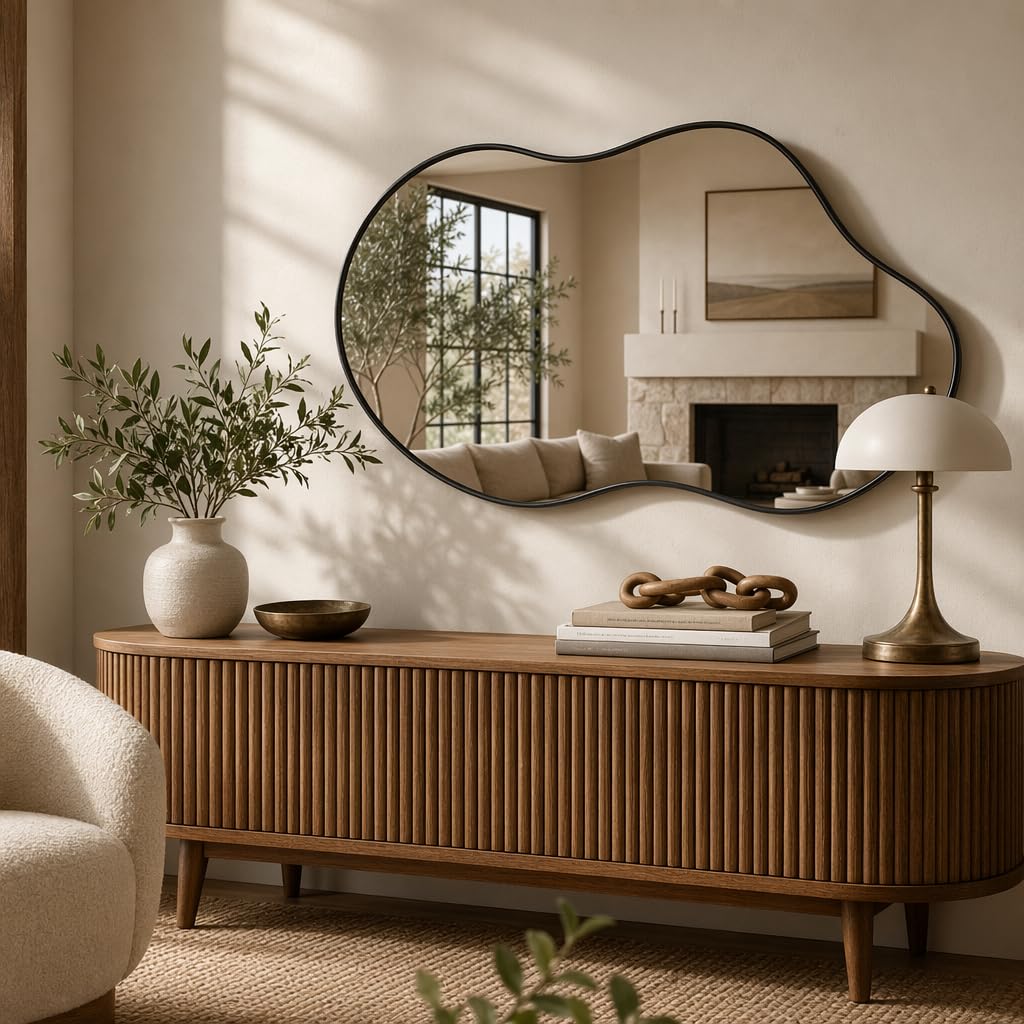 24"x40" Wall Mirror Irregular Mirror for Bathroom Bedroom Entryway