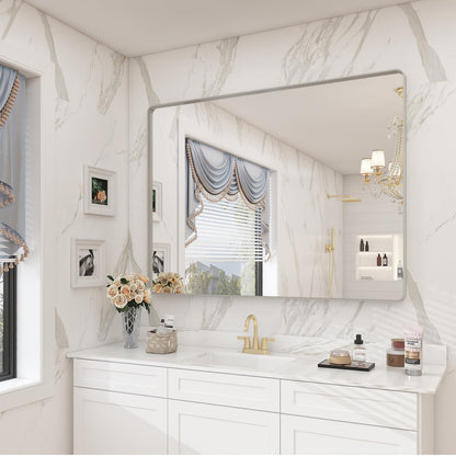 24x30 Inch Black Metal Framed Bathroom Mirror for Wall