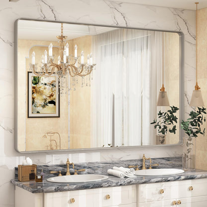 24x30 Inch Black Metal Framed Bathroom Mirror for Wall