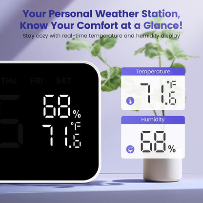 Dekala Bed Shaker Loud Alarm Clock for Heavy Sleepers Adults, Vibrating Dual Alarm Clocks for Bedrooms, Large Display Auto Dimmer,Temperature & Humidity Detect, 7-Day Programmable, Ideal Gift