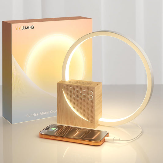 Vivilumens Sunrise Alarm Clock with Sound Machine for Heavy Sleepers Adults