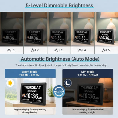 Soobest Dementia Clocks for Seniors, 7” Digital Date Clock Large Display