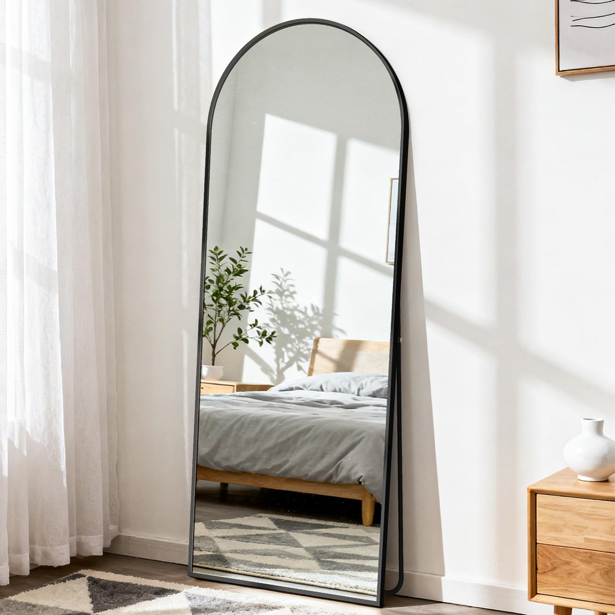 LED Rectangular Full Length Mirror, 64"L x 21"W Body Standing Mirror
