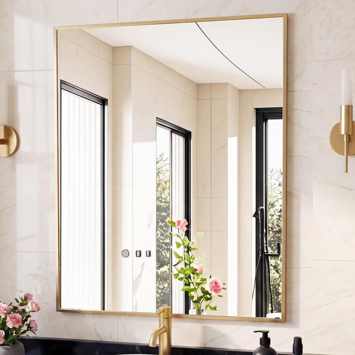 Sweetcrispy Bathroom Mirror 36x24 Inch, Vanity Mirror for Wall
