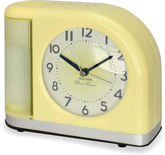 Westclox Big Ben Moon Beam Quartz Analog Alarm Clock Yellow with USB 44000Y