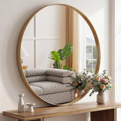 Sweetcrispy 24"x 36" Arched Gold Bathroom Mirrors for Wall