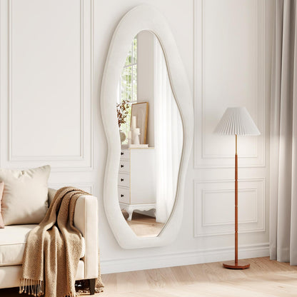 Full Length Mirror, 63"x24" Wavy Full Body Mirror Flannel