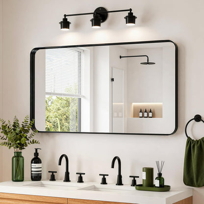 Koonmi 24x36 inch Black Bathroom Mirror for Over Sink