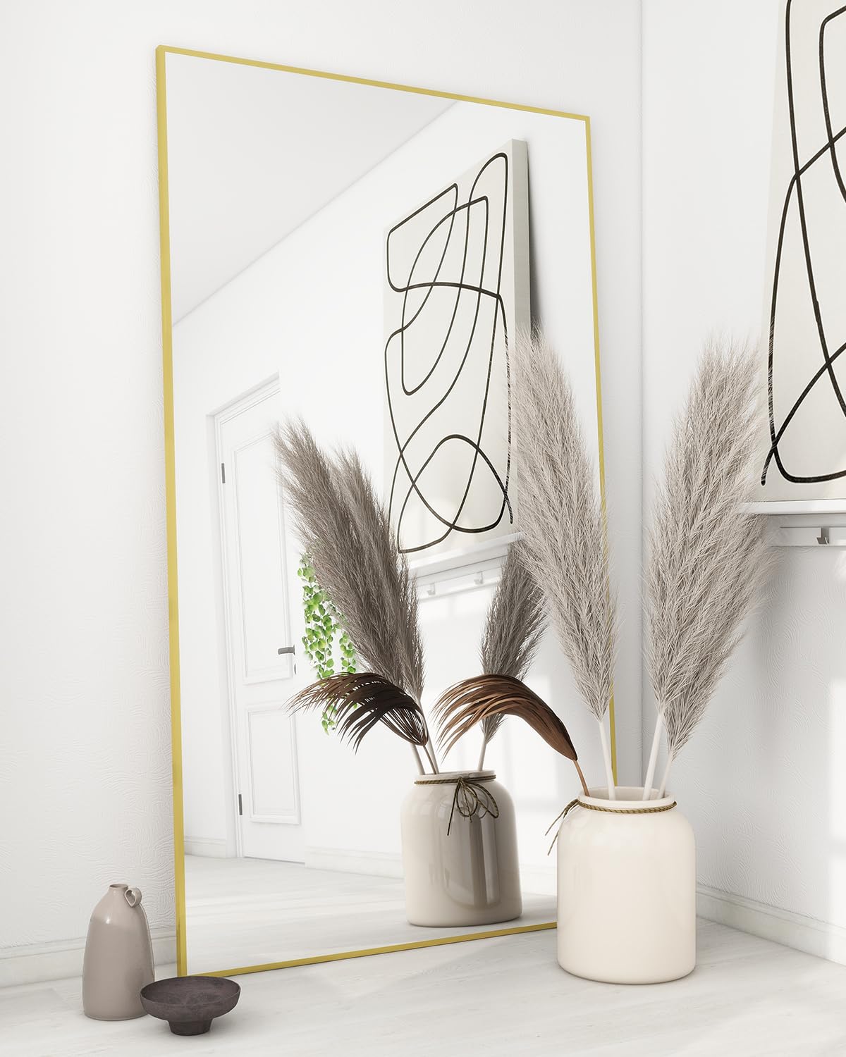 Koonmi 71"x30" Floor Mirror Full Length, Large Black Mirror