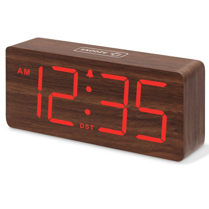 DreamSky Wooden Digital Alarm Clock for Bedroom with Large Numbers