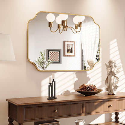 Kelly Miller 24"x36" Gold Foil Scalloped Decorative Wall Mirror