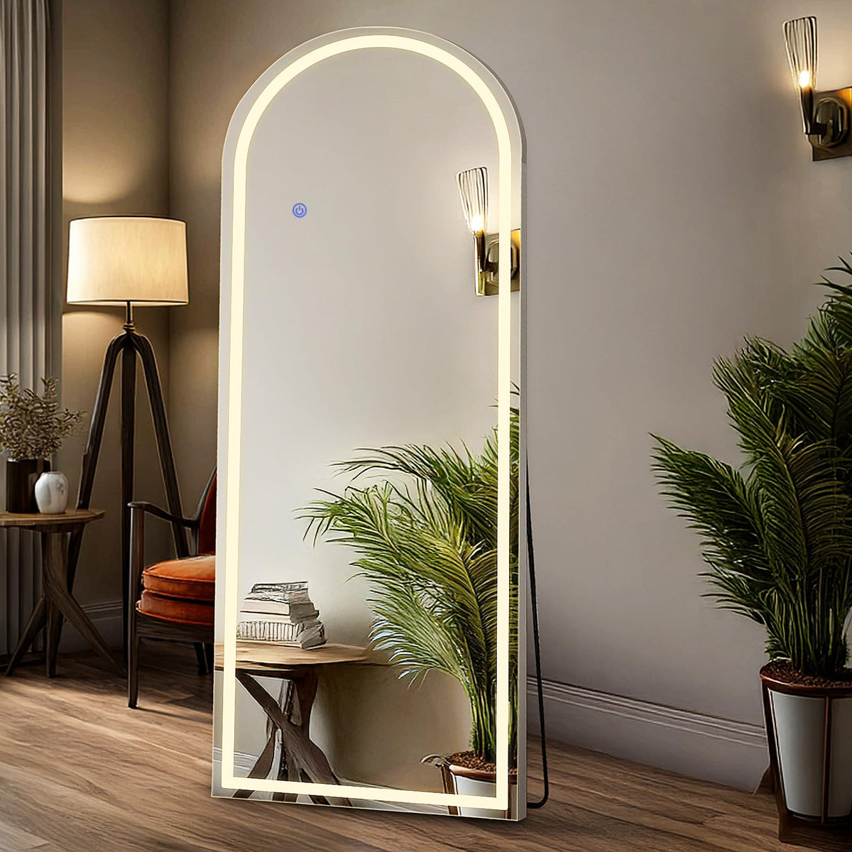 DUMOS Arched LED Mirror Full Length Standing, 16"x60" Full Body Wall Mirror
