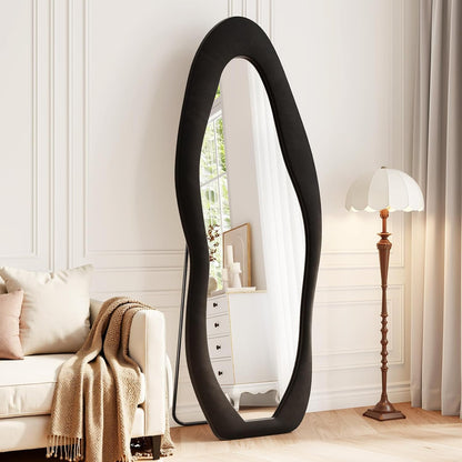 Full Length Mirror, 63"x24" Wavy Full Body Mirror Flannel