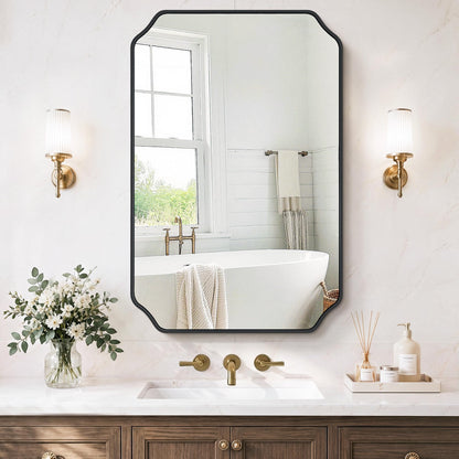 Vanity Bathroom Mirror for Over Sink, 50"x30", Black Metal Framed