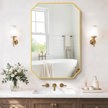 Vanity Bathroom Mirror for Over Sink, 50"x30", Black Metal Framed