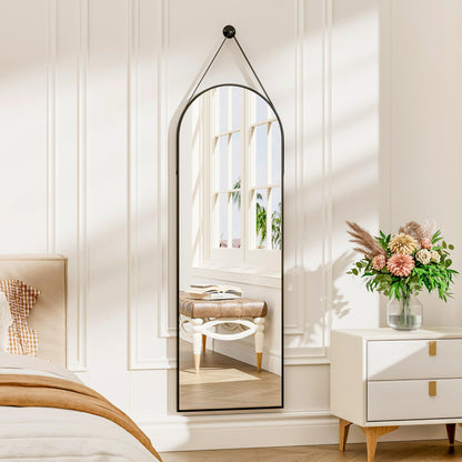 Full Length Mirror, 71''x30'' Arched Floor Body Mirror (Gold)