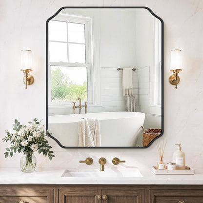 Vanity Bathroom Mirror for Over Sink, 50"x30", Black Metal Framed