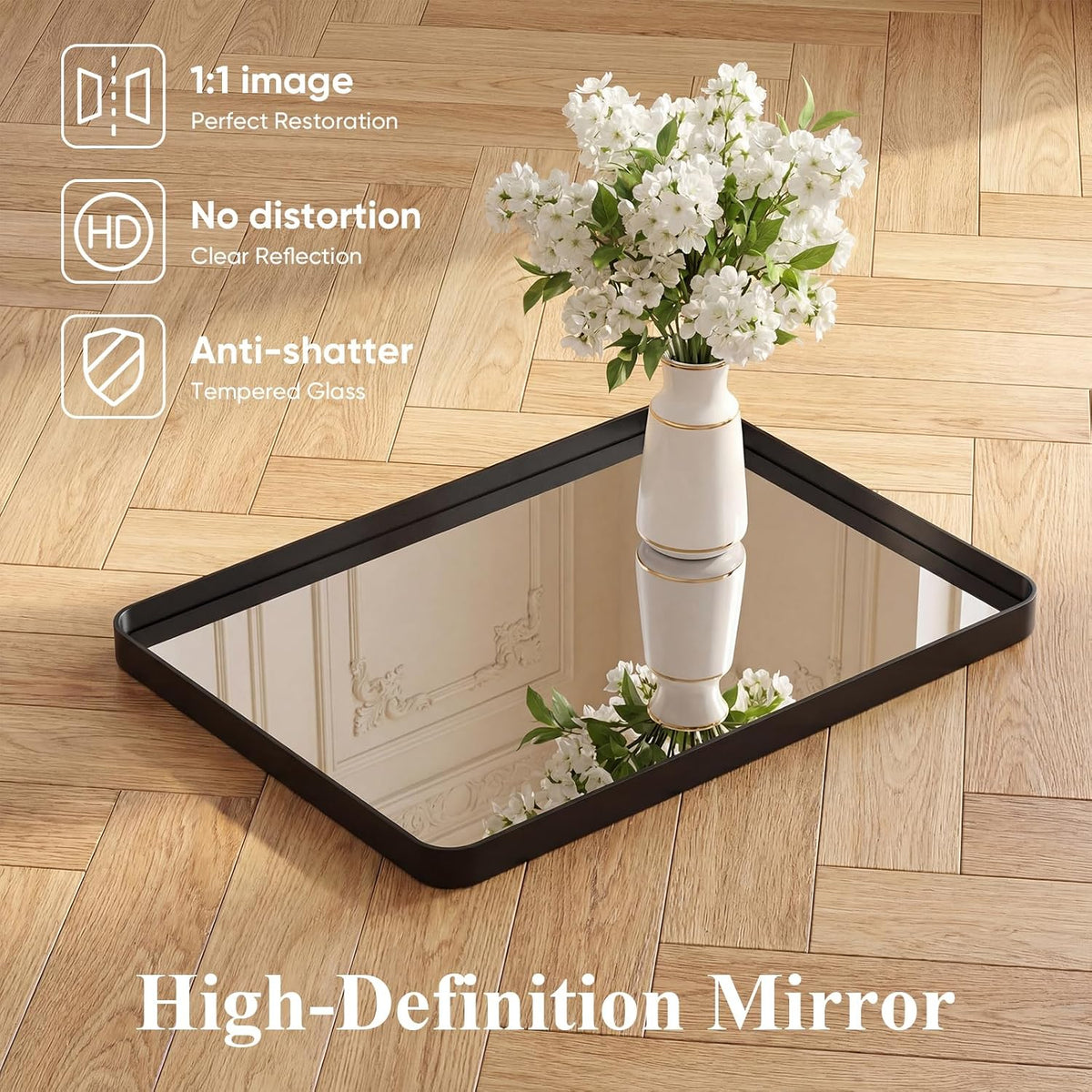 Sweetcrispy Bathroom Mirror 36x24 Inch, Vanity Mirror for Wall