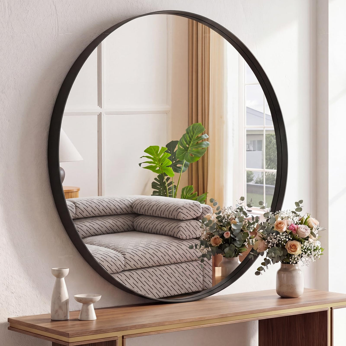 Sweetcrispy 24"x 36" Arched Gold Bathroom Mirrors for Wall