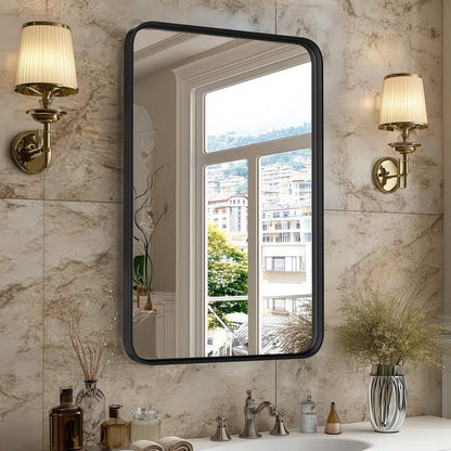 Sweetcrispy 24"x 36" Arched Gold Bathroom Mirrors for Wall