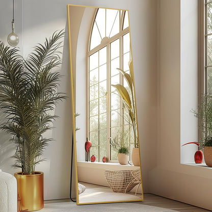 Sweetcrispy 56"x15" Full Length Mirror, Standing Full Body Mirror, Black