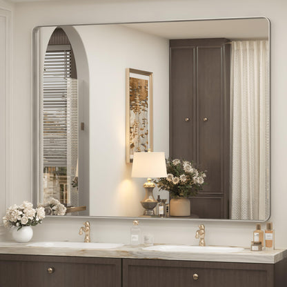 24x30 Inch Black Metal Framed Bathroom Mirror for Wall