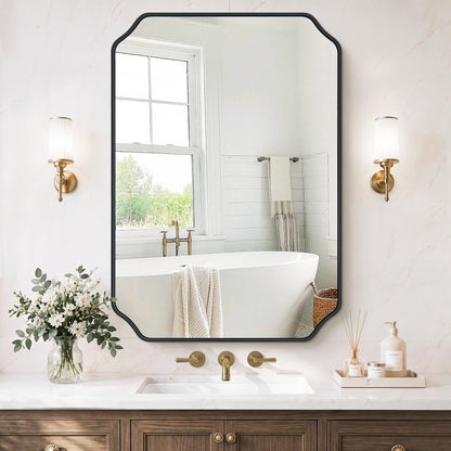 Vanity Bathroom Mirror for Over Sink, 50"x30", Black Metal Framed