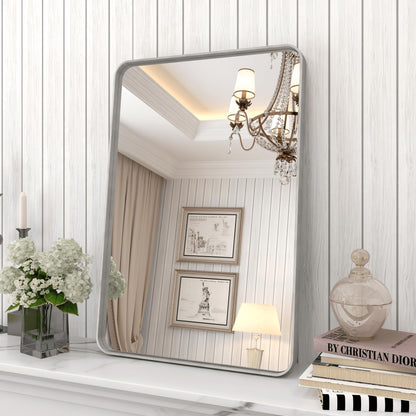 24x30 Inch Black Metal Framed Bathroom Mirror for Wall