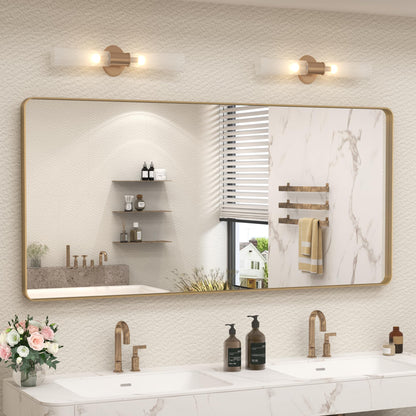 24x30 Inch Black Metal Framed Bathroom Mirror for Wall