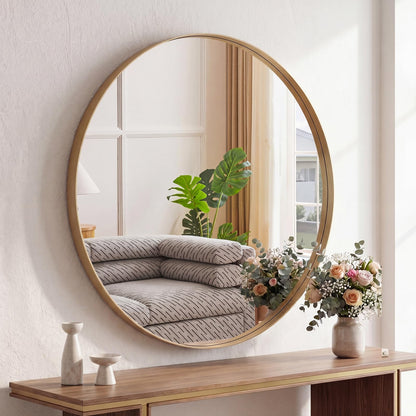 Sweetcrispy 24"x 36" Arched Gold Bathroom Mirrors for Wall