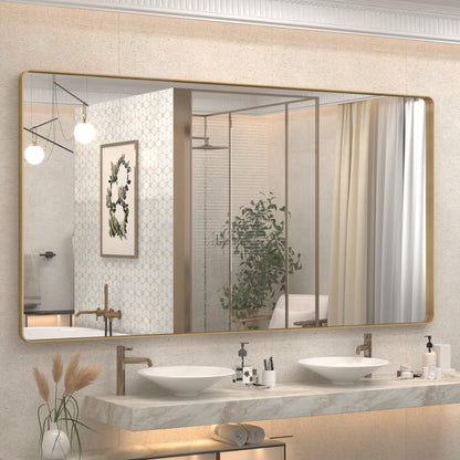 24x30 Inch Black Metal Framed Bathroom Mirror for Wall