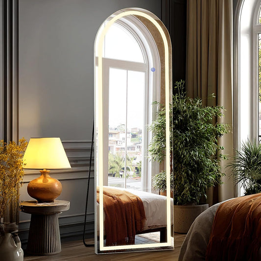 DUMOS Arched LED Mirror Full Length Standing, 16"x60" Full Body Wall Mirror