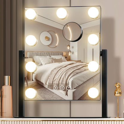 Vanity Mirror with Lights, Makeup Mirror with Lights,3 Color Lighting Modes Detachable 10X Magnification Mirror Touch Control,360°Rotation, White.