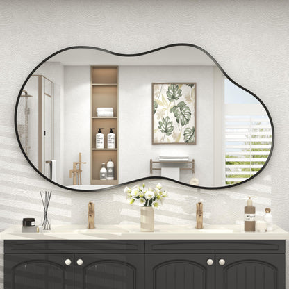 24x30 Inch Black Metal Framed Bathroom Mirror for Wall